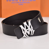 Amiri Belt Black cross pattern Golden deer logo